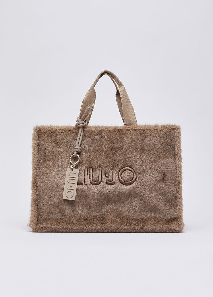 Bag tote large in teddy beige Liu Jo - medium