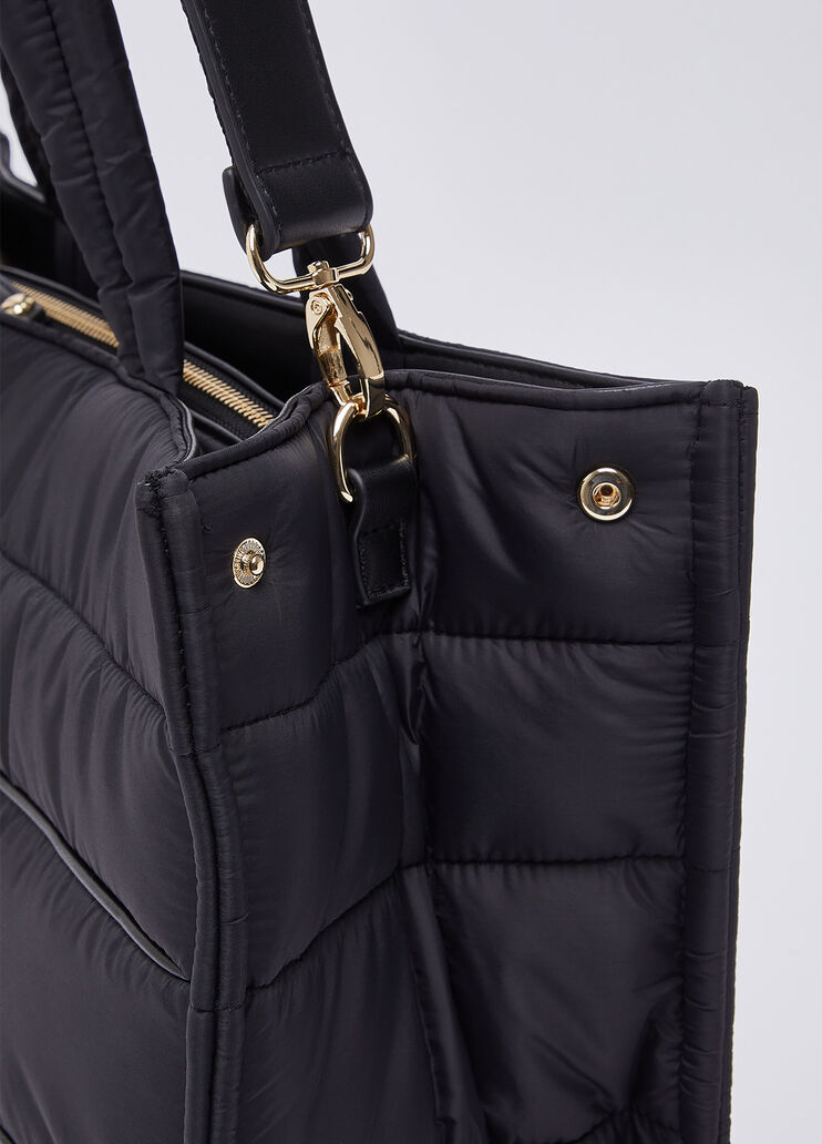 Sac tote grand format en nylon matelass&eacute; noir Liu Jo - medium
