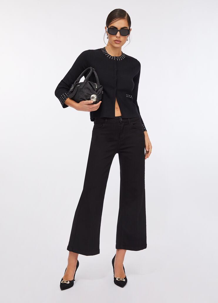 Knit jacket with gemstones black Liu Jo - medium