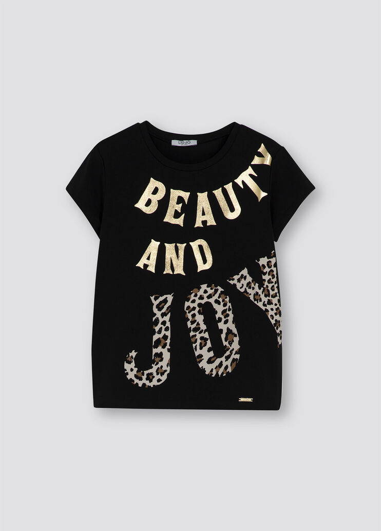 Чёрная футболка с принтом чёрный/красота Liu Jo - large image number 0