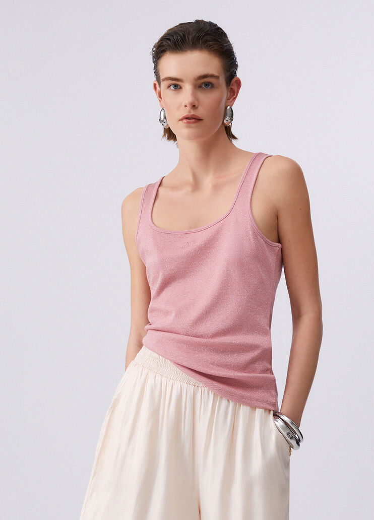 Top with monogram logo pink Liu Jo - medium