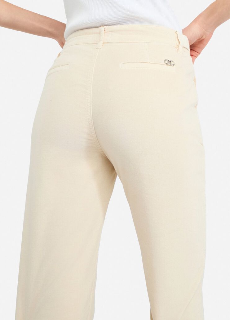 Pantalón bootcut de terciopelo beige claro Liu Jo - large image number 4