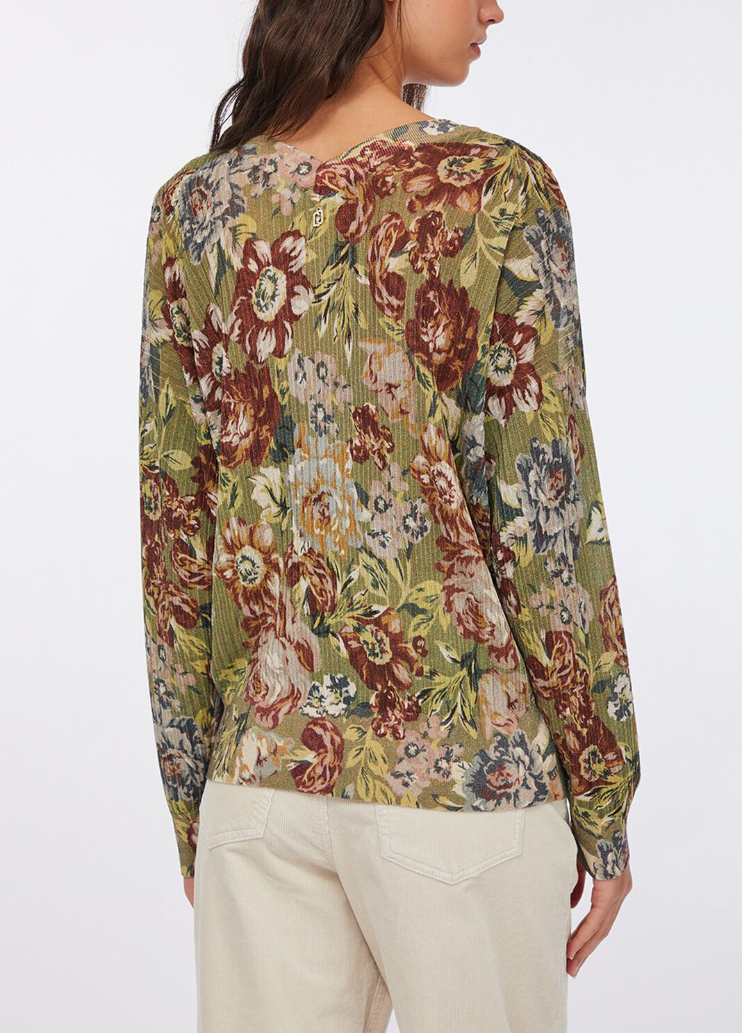 Pullover with V-neck sanderson print Liu Jo - large image number 1
