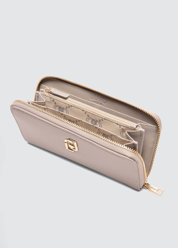 Large nylon zip-around wallet grey Liu Jo - medium Large nylon zip-around wallet grey Liu Jo - medium