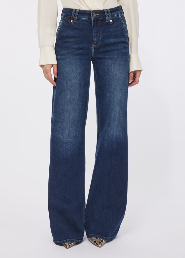 High-rise flared jeans light blue denim Liu Jo - large image number 0