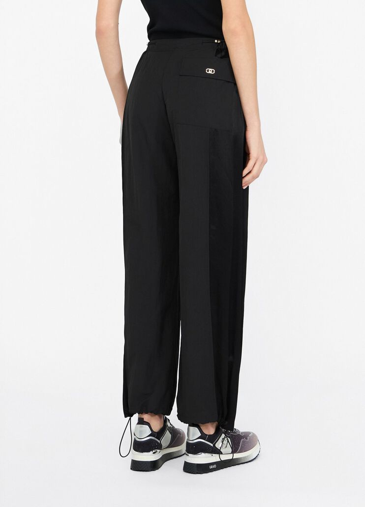 Jogginghose aus Nylon und Satin Schwarz Liu Jo - large image number 1 Jogginghose aus Nylon und Satin Schwarz Liu Jo - large image number 1