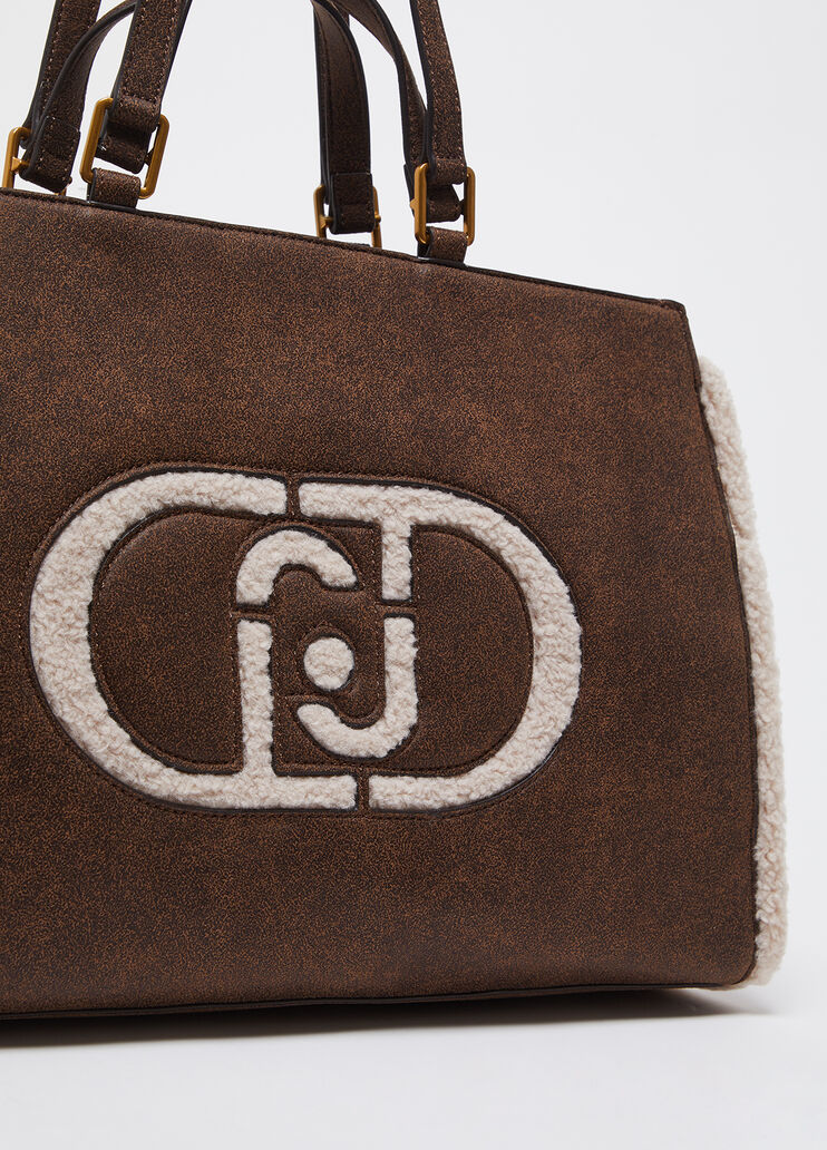 Shopper grand modèle effet mouton marron Liu Jo - large image number 1
