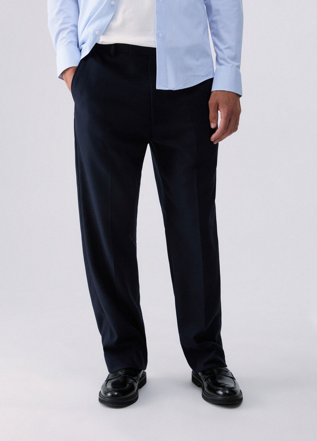 Pantalon coupe d&eacute;contract&eacute;e bleu fonc&eacute; Liu Jo - large image number 0