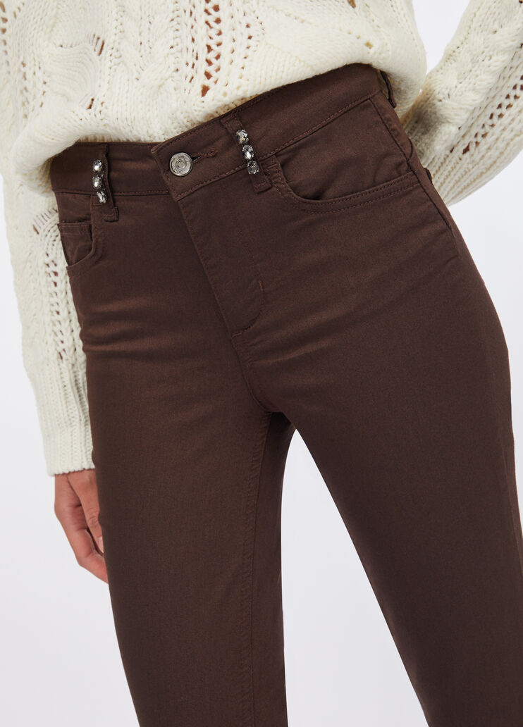 Skinny trousers with gemstones chocolate Liu Jo - large image number 2
