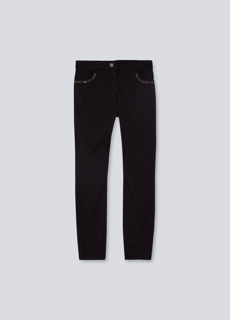 Trousers with gemstones black Liu Jo - large image number 4 Trousers with gemstones black Liu Jo - large image number 4