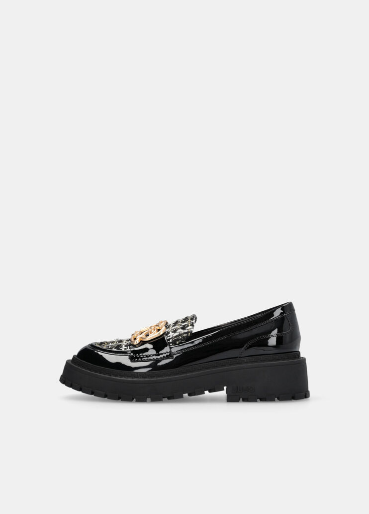 Loafers with bouclé insert black Liu Jo - large image number 4 Loafers with bouclé insert black Liu Jo - large image number 4