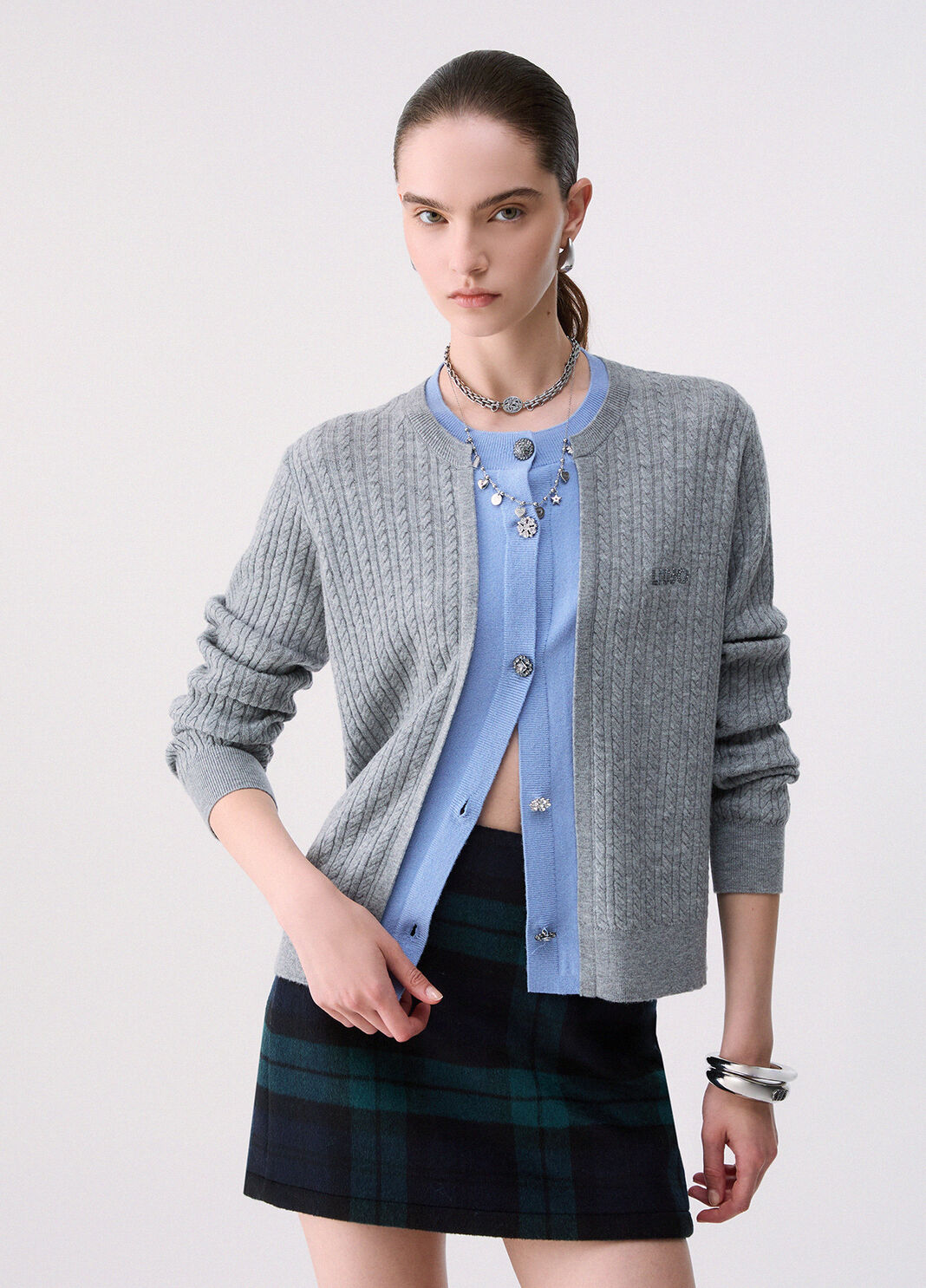 Cardigan mit Schmuckkn&ouml;pfen Grau Liu Jo - large image number 0