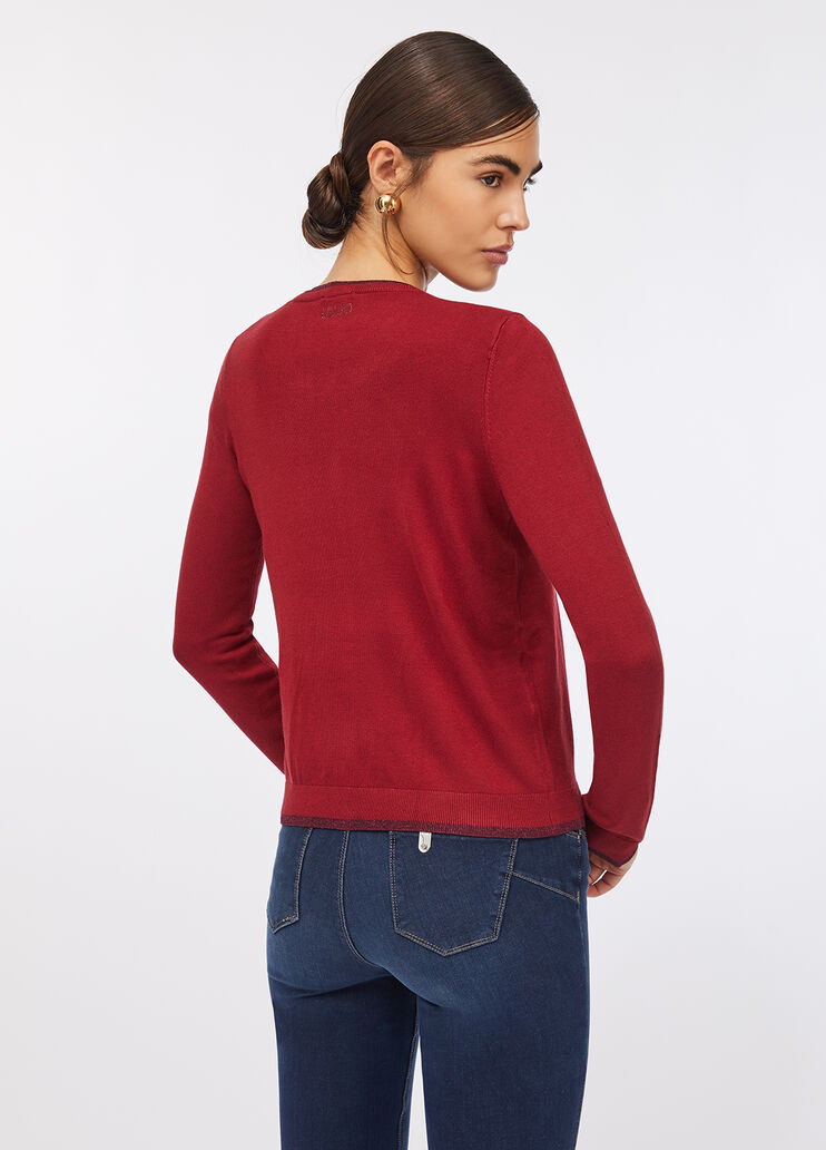 Cardigan mit Lurex®-Details Rot Liu Jo - large image number 1