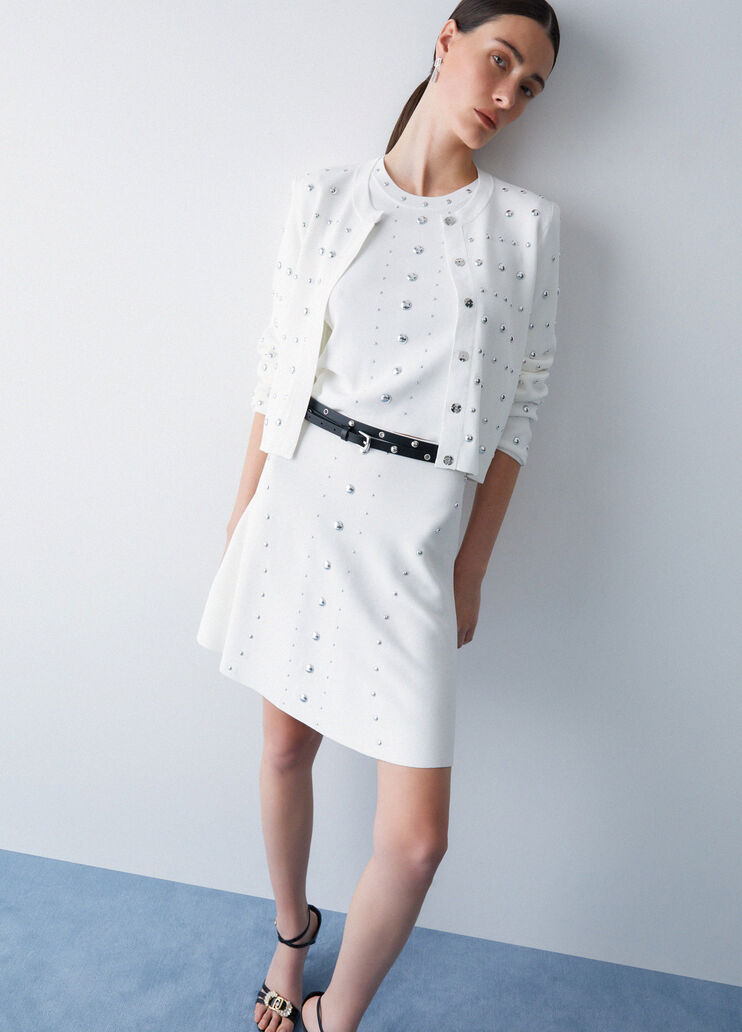 Cardigan con borchie bianco lana Liu Jo - medium