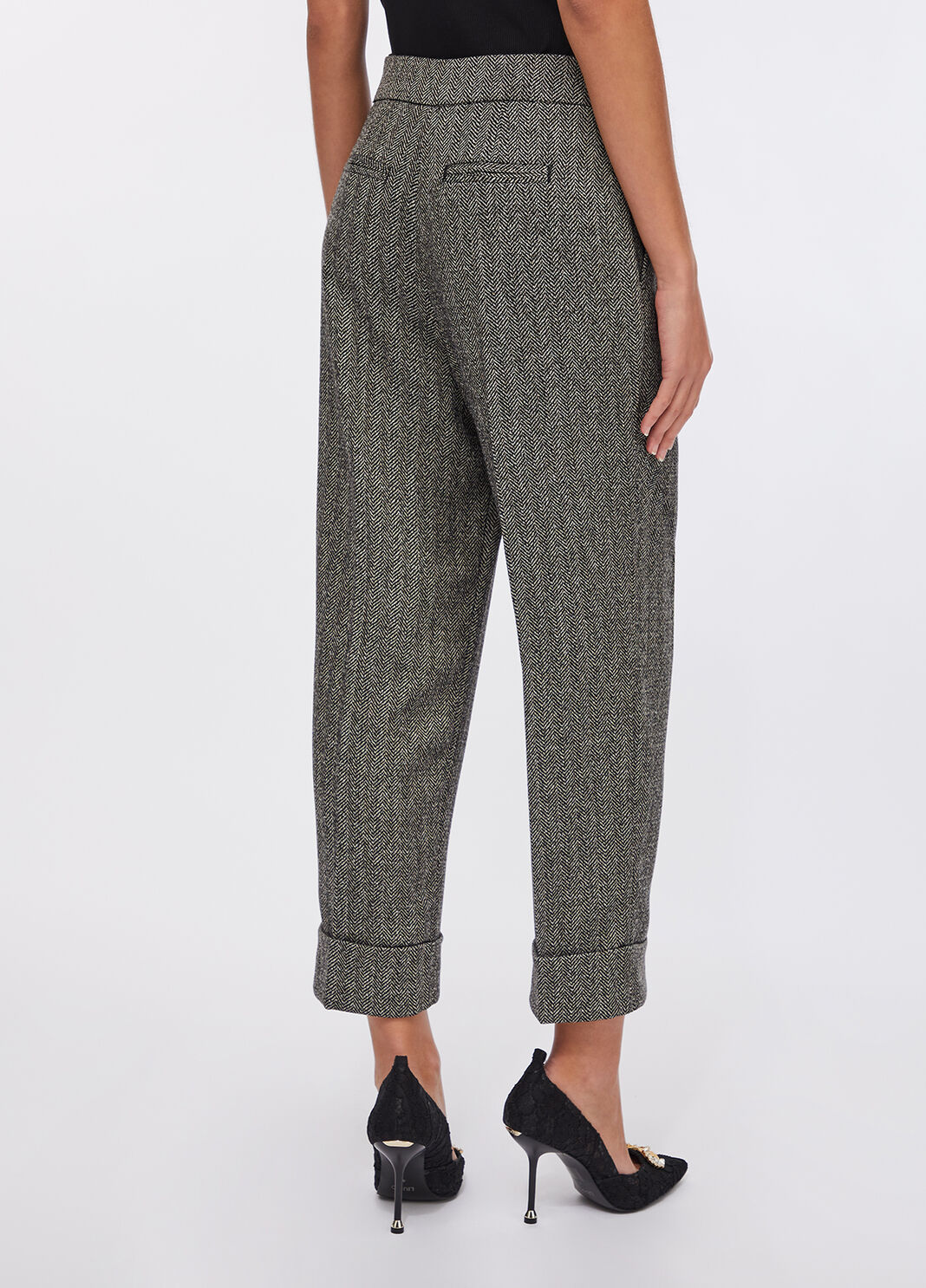 Cropped herringbone trousers herringbone grey Liu Jo - large image number 1