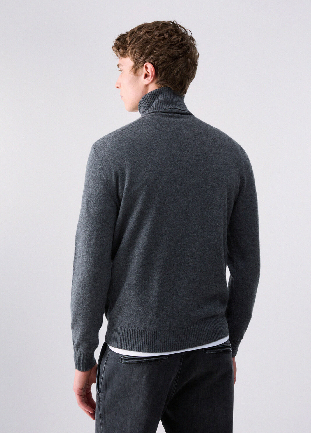 Turtleneck in wool and cashmere dark grey Liu Jo - large image number 1