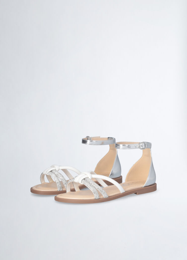 Flat sandals with rhinestones silver tone Liu Jo - medium Flat sandals with rhinestones silver tone Liu Jo - medium