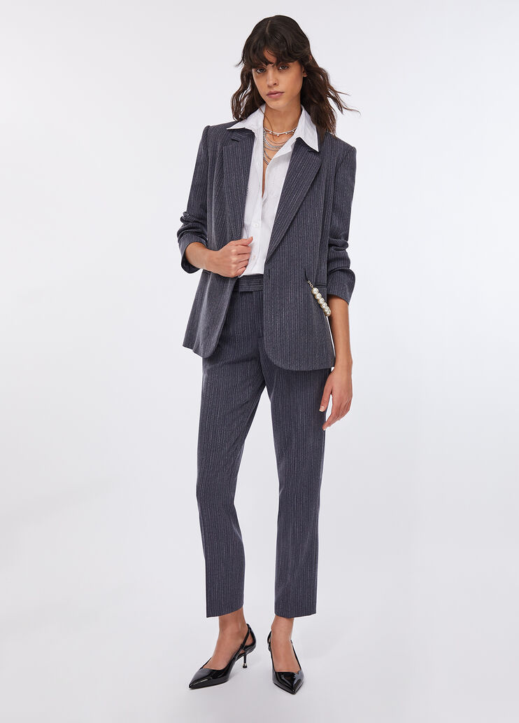 Pinstripe flannel blazer blue pinstripe Liu Jo - large image number 5 Pinstripe flannel blazer blue pinstripe Liu Jo - large image number 5