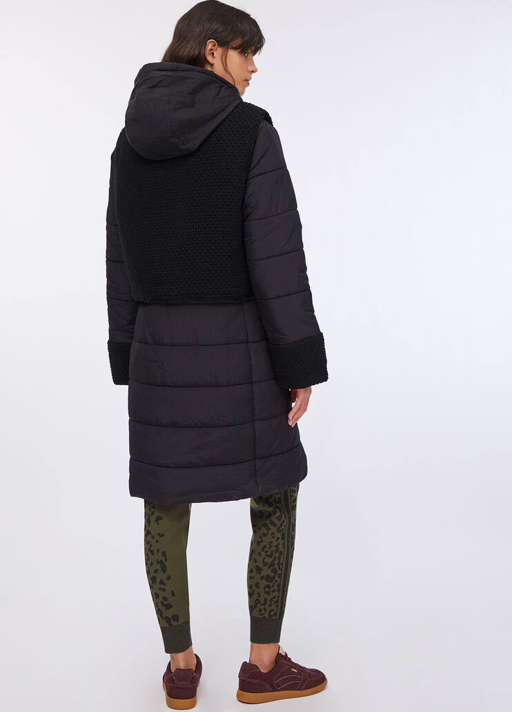 Длинная утепленная куртка с капюшоном черный Liu Jo - large image number 1