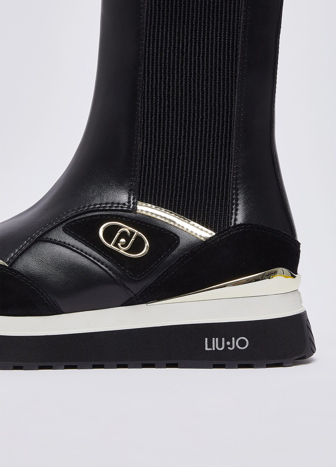 Sneakers boots in leather black Liu Jo - large image number 4