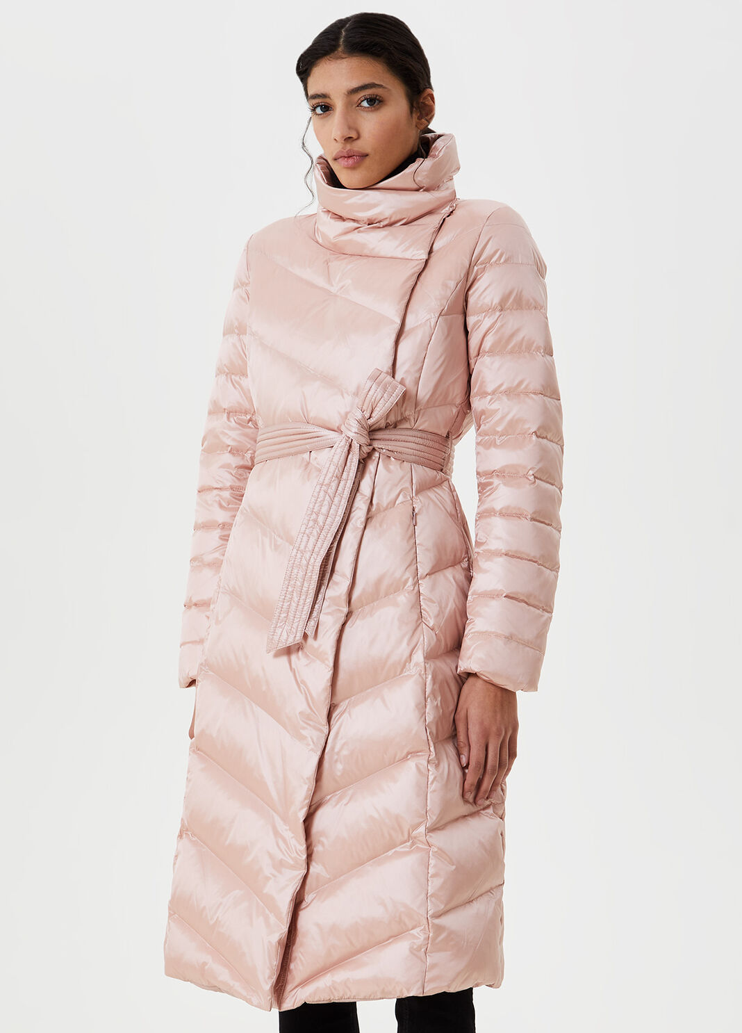 Long down jacket with belt Pink Liu Jo - large image number 0