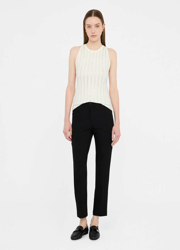 Strickoberteil mit Strass Milch Liu Jo - large image number 3 Strickoberteil mit Strass Milch Liu Jo - large image number 3