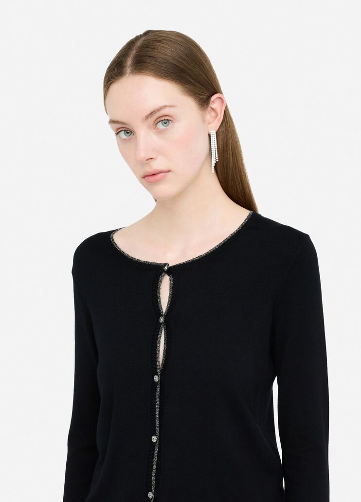Cardigan with lurex® details black Liu Jo - medium