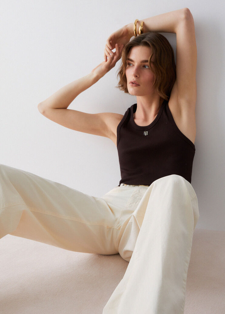 Top with mini logo dark brown Liu Jo - medium