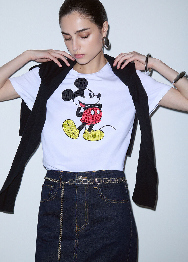 Bedrucktes T-Shirt Wei&szlig;/Mister Mouse Liu Jo - medium