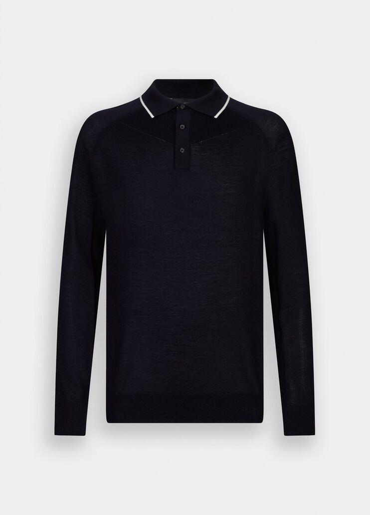 Wool polo shirt dark blue Liu Jo - large image number 6 Wool polo shirt dark blue Liu Jo - large image number 6