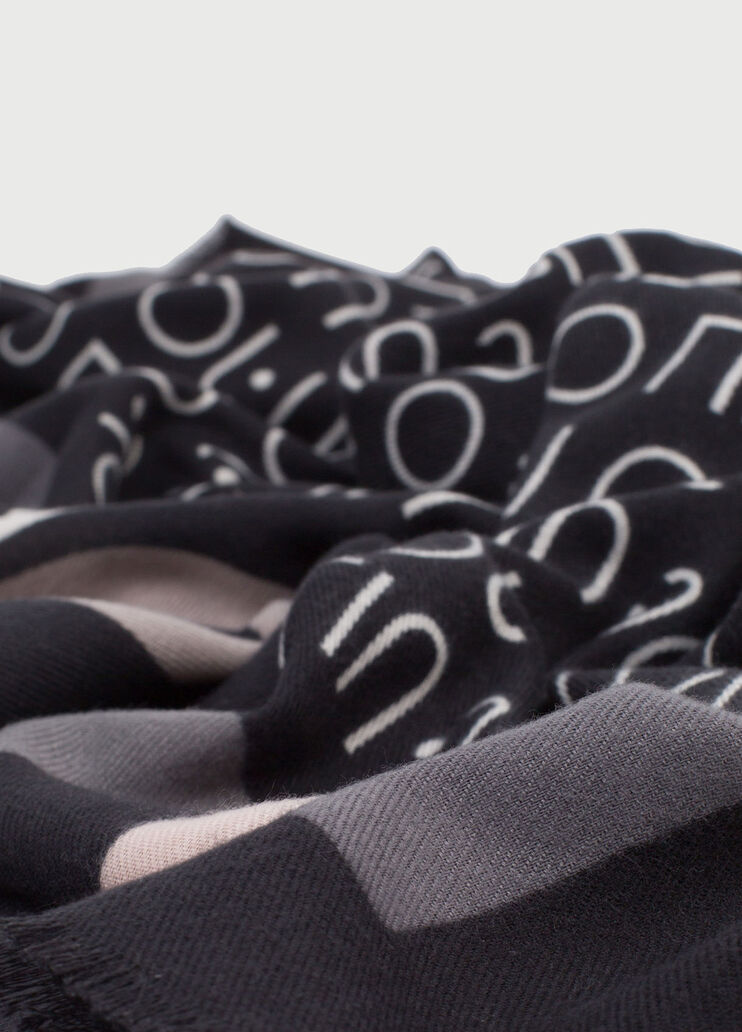 Shawl with logo Black Liu Jo - large image number 2 Shawl with logo Black Liu Jo - large image number 2
