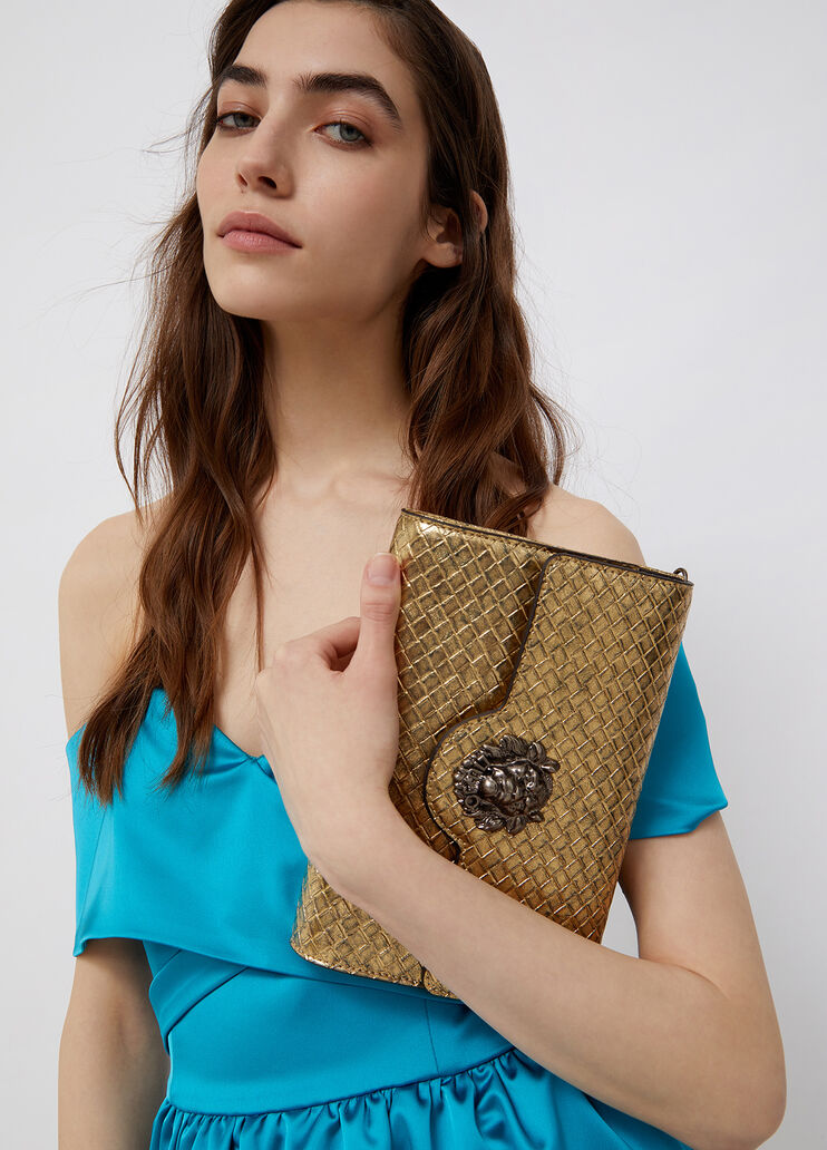 Клатч с эффектом плетения золотистый Liu Jo - large image number 1