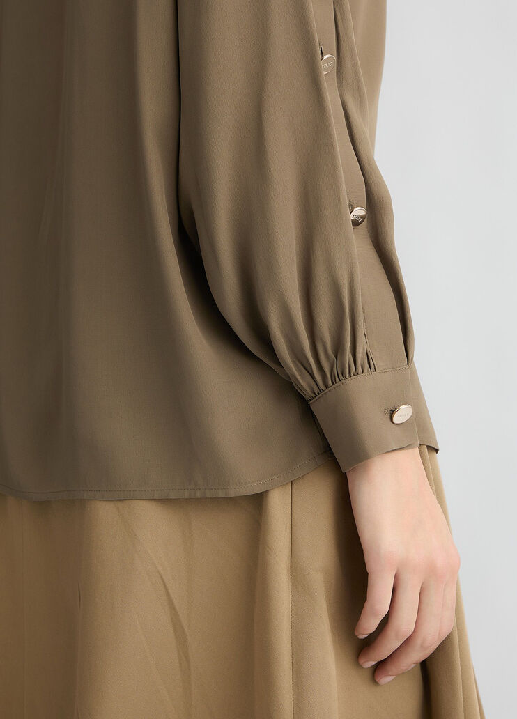 Crêpe de chine shirt khaki green Liu Jo - large image number 4 Crêpe de chine shirt khaki green Liu Jo - large image number 4