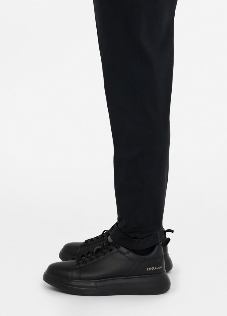 Satin chinos with turn-ups black Liu Jo - large image number 3 Satin chinos with turn-ups black Liu Jo - large image number 3