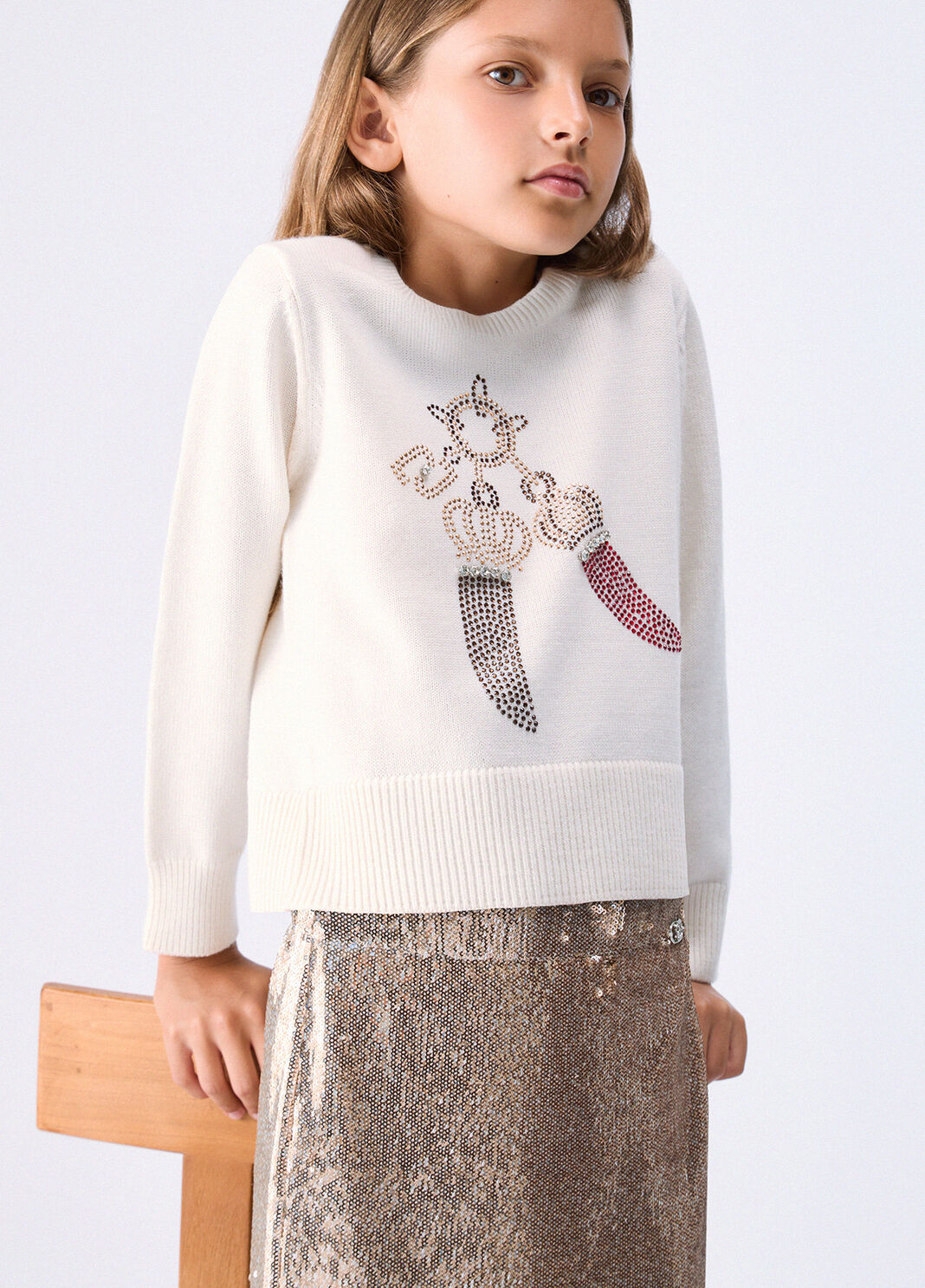 Jacquard Wool Sweater white Liu Jo - large image number 1