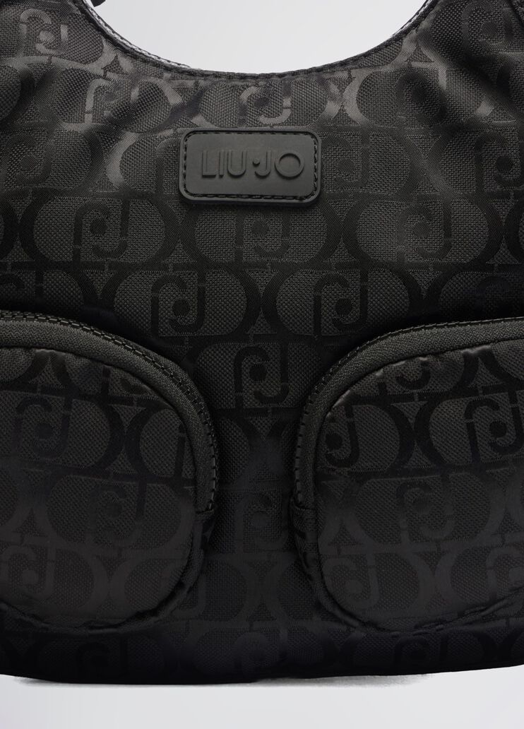 Nylon jacquard bag black Liu Jo - large image number 4 Nylon jacquard bag black Liu Jo - large image number 4