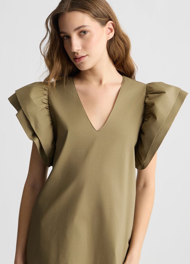 Short poplin dress green Liu Jo - large image number 2 Short poplin dress green Liu Jo - large image number 2