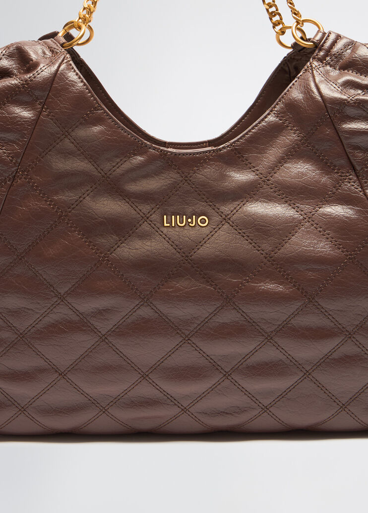 Large quilted tote bag dark brown Liu Jo - medium Large quilted tote bag dark brown Liu Jo - medium