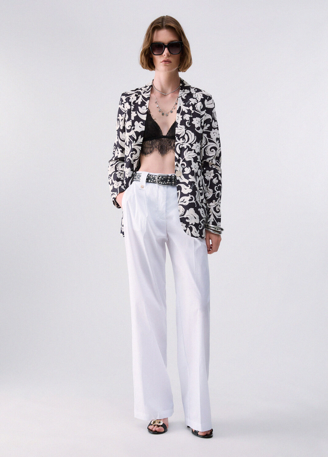 Poplin blazer black and white Liu Jo - large image number 3