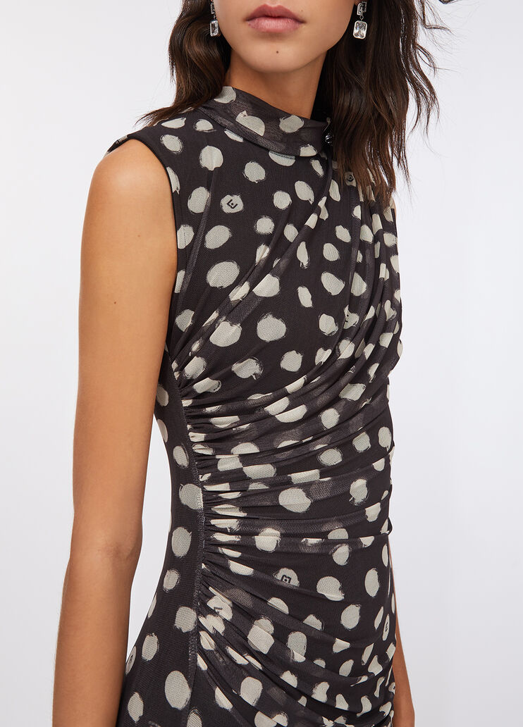 Short polka dot dress black polka-dots Liu Jo - large image number 3