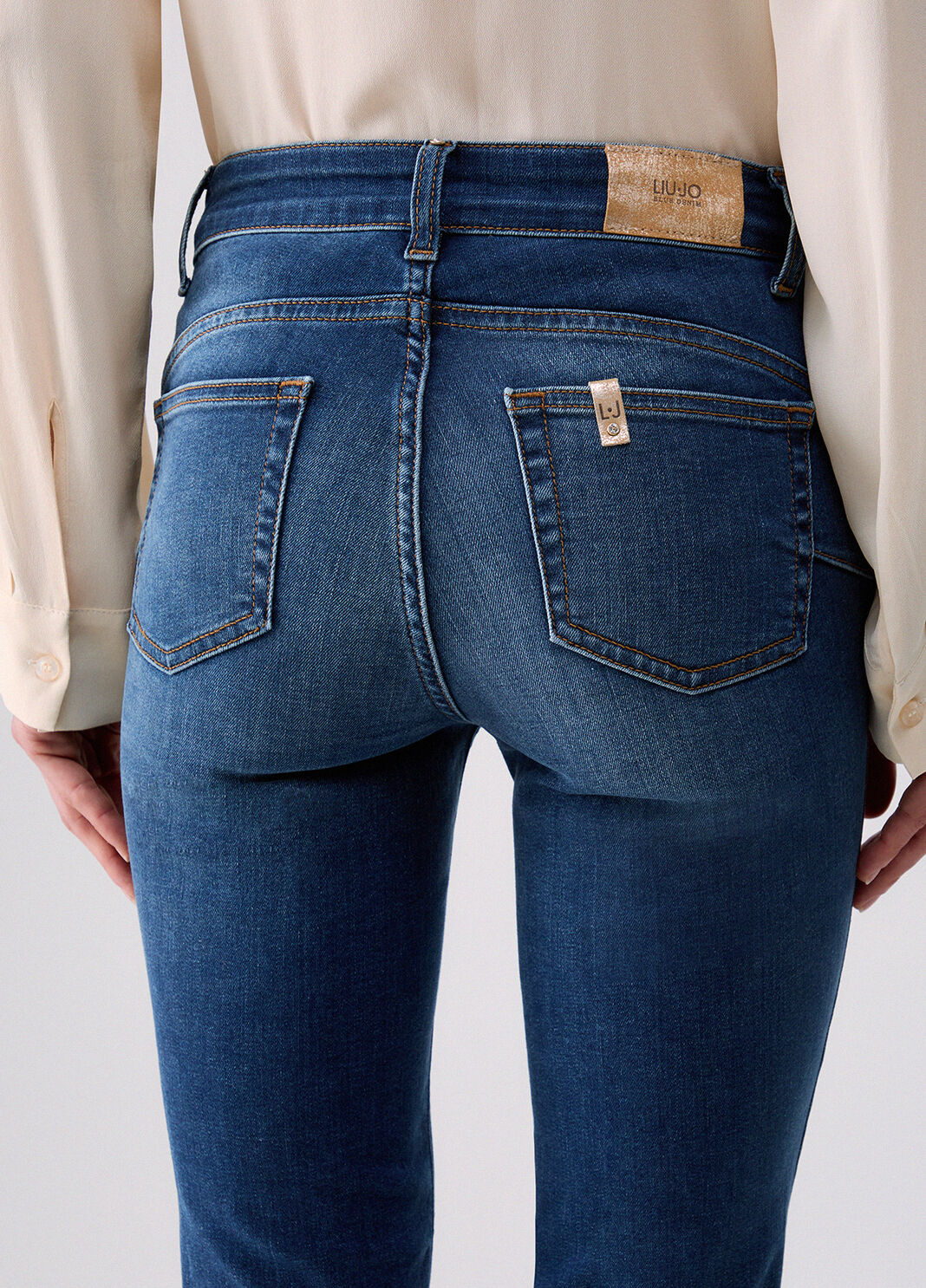 Jean skinny taille haute denim bleu fonc&eacute; Liu Jo - large image number 4