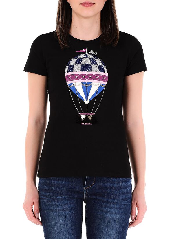 Camiseta con estampado negro/globo Liu Jo - large image number 0