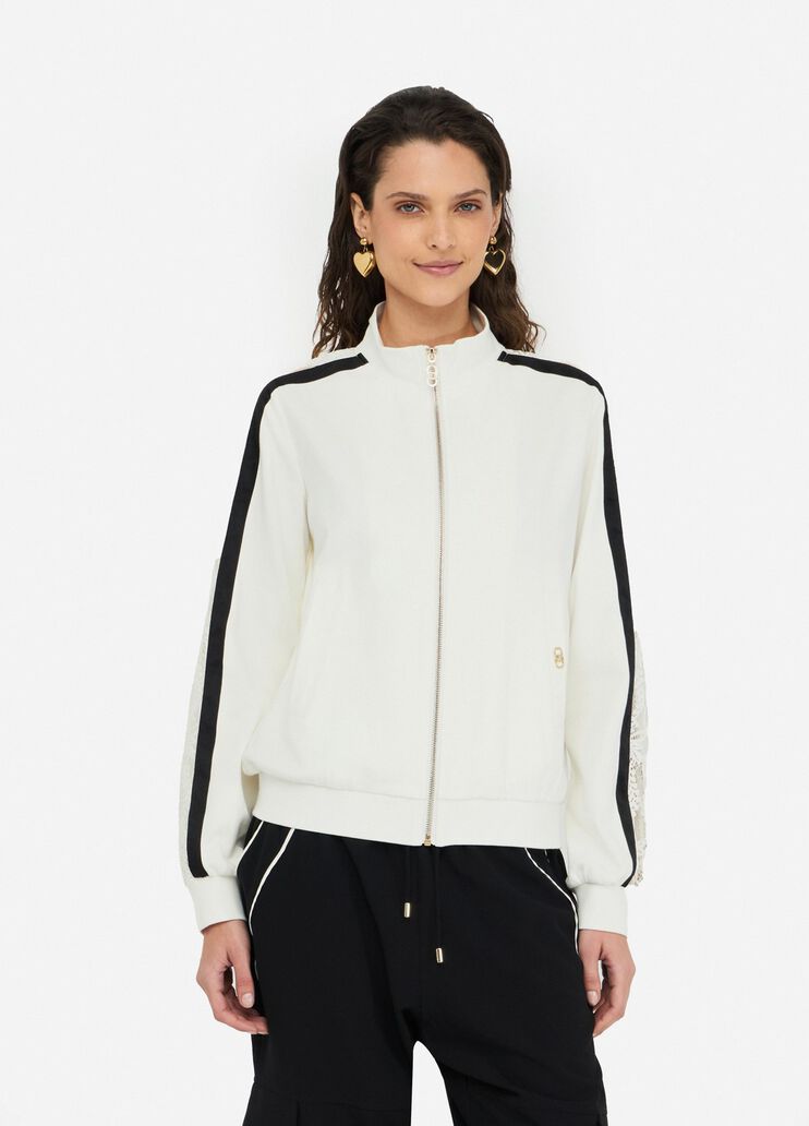 Cotton sweatshirt with lace white Liu Jo - medium Cotton sweatshirt with lace white Liu Jo - medium