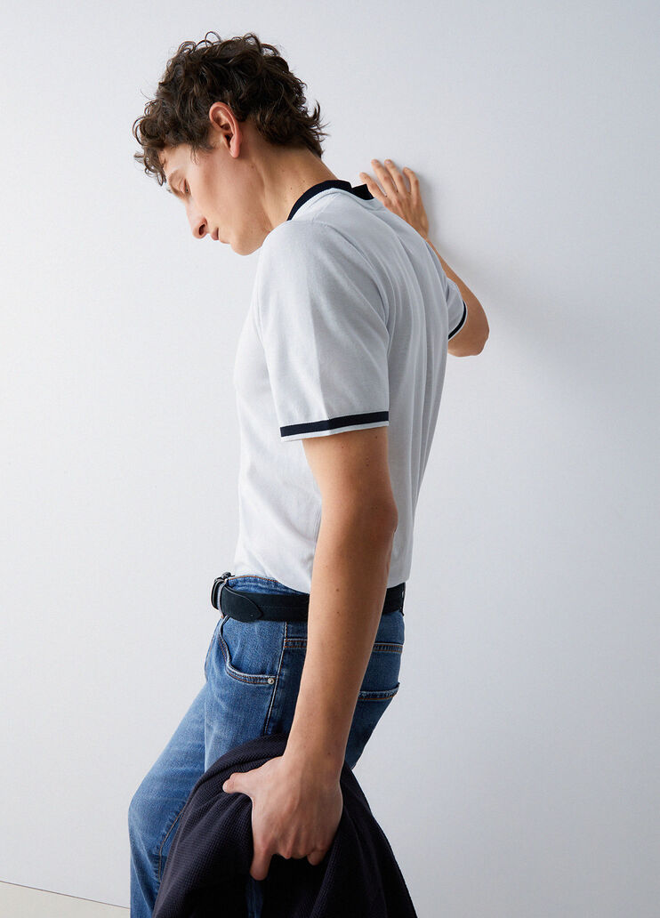 T-Shirt aus Strick Staubiges Azurblau Liu Jo - medium