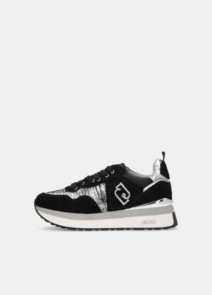 Sneakers à plateforme effet lamé noir Liu Jo - large image number 5 Sneakers à plateforme effet lamé noir Liu Jo - large image number 5