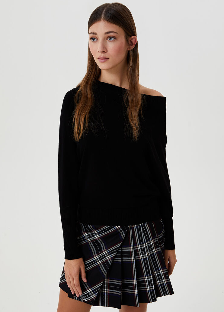 Sweater with wide neckline Black Liu Jo - large image number 0 Sweater with wide neckline Black Liu Jo - large image number 0