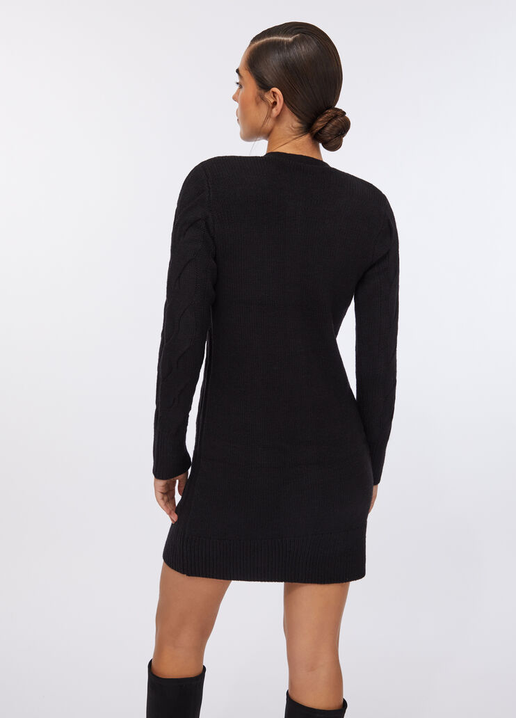 Cable knit wool dress black Liu Jo - large image number 1
