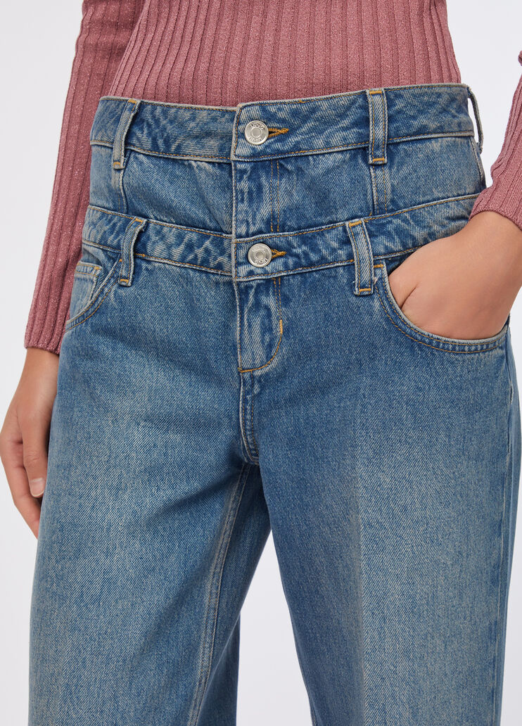 Vaqueros acampanados de talle alto denim azul Liu Jo - large image number 3