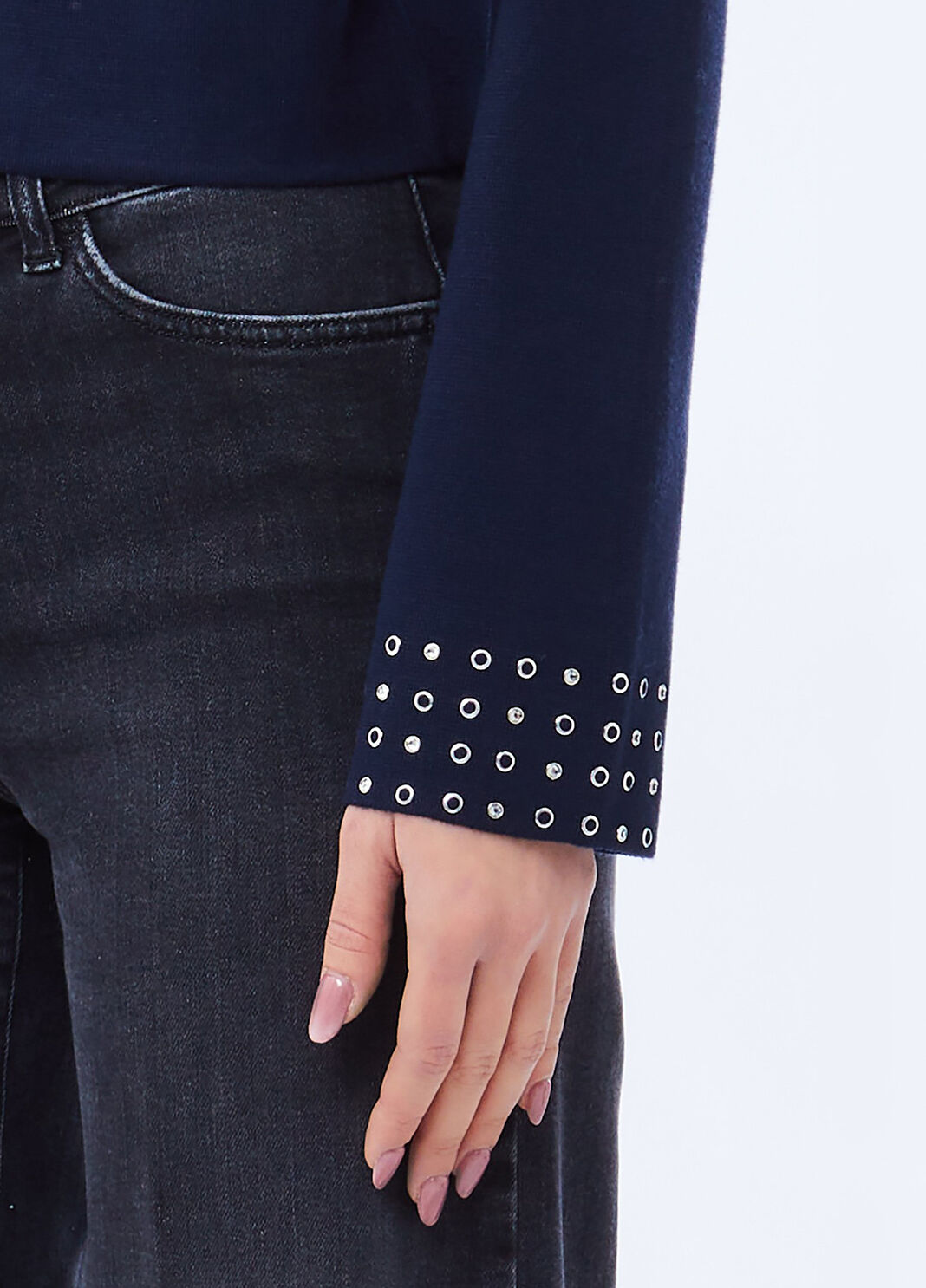 Knitted Jacket with Rhinestones dark blue Liu Jo - large image number 2