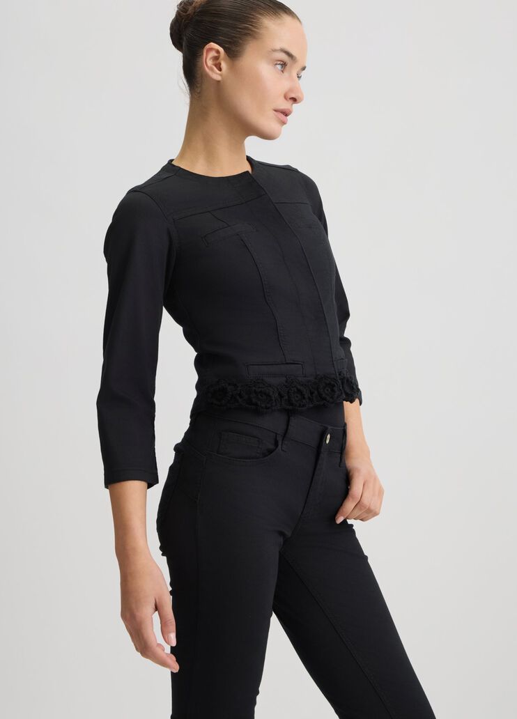 Embroidered black jacket black Liu Jo - large image number 3 Embroidered black jacket black Liu Jo - large image number 3